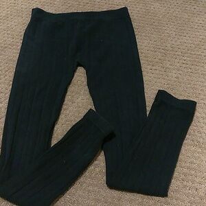 Black Ribbed Leggings